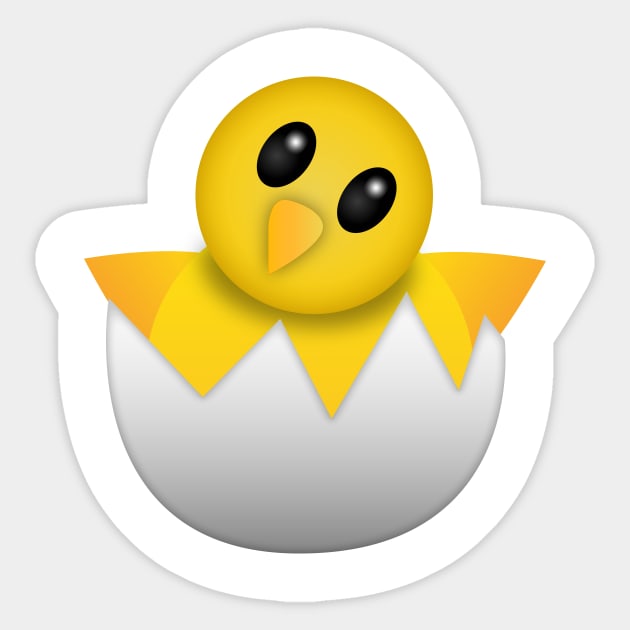 Hatching baby chick Emoji Sticker by juyodesign